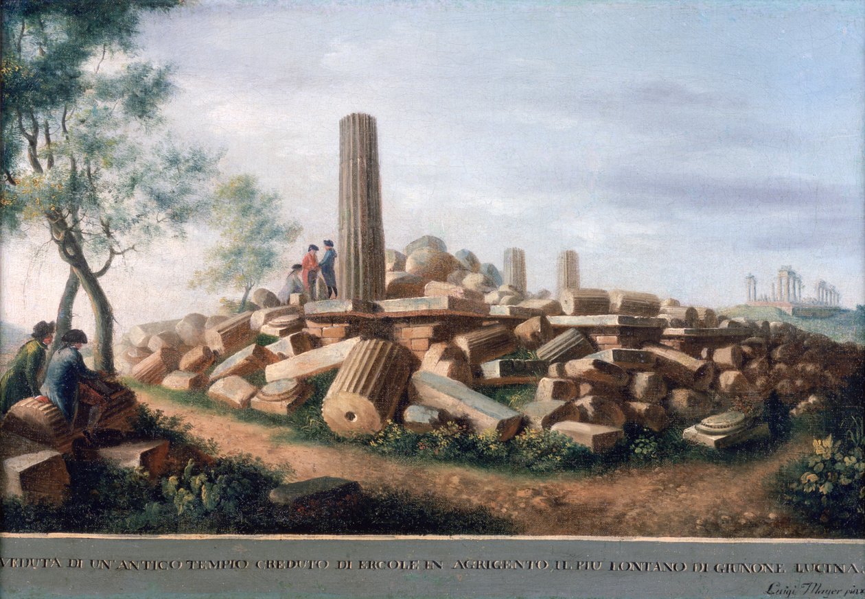 Ancien temple à Agrigente - Luigi Mayer