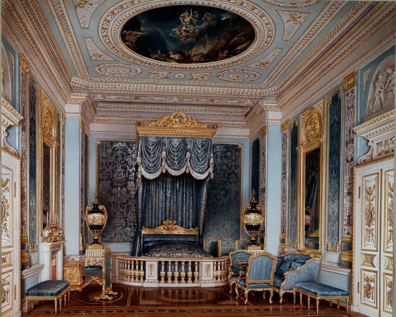 Vue de la chambre de Tsar Alexandre II (1818-1881) au Palais de Gatchina - Luigi Premazzi