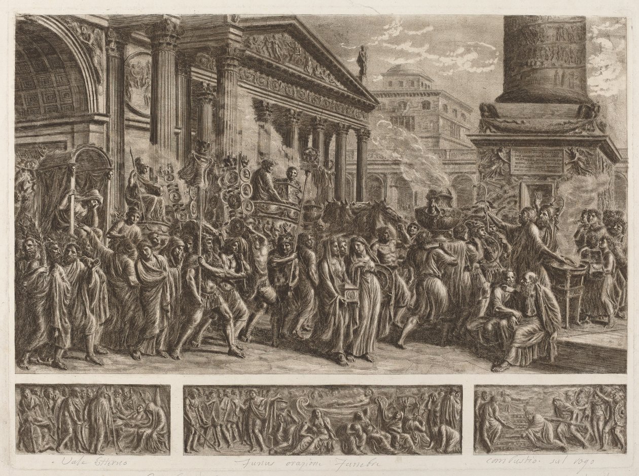 Les cendres de Trajan portées en procession triomphale - Luigi Ademollo