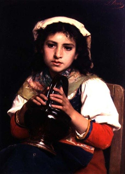 Fille avec une cruche - Luigi Bechi