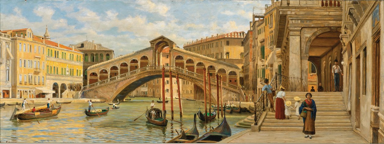 Luigi Ferrazzi Pont du Rialto 1875 - Luigi Ferrazzi