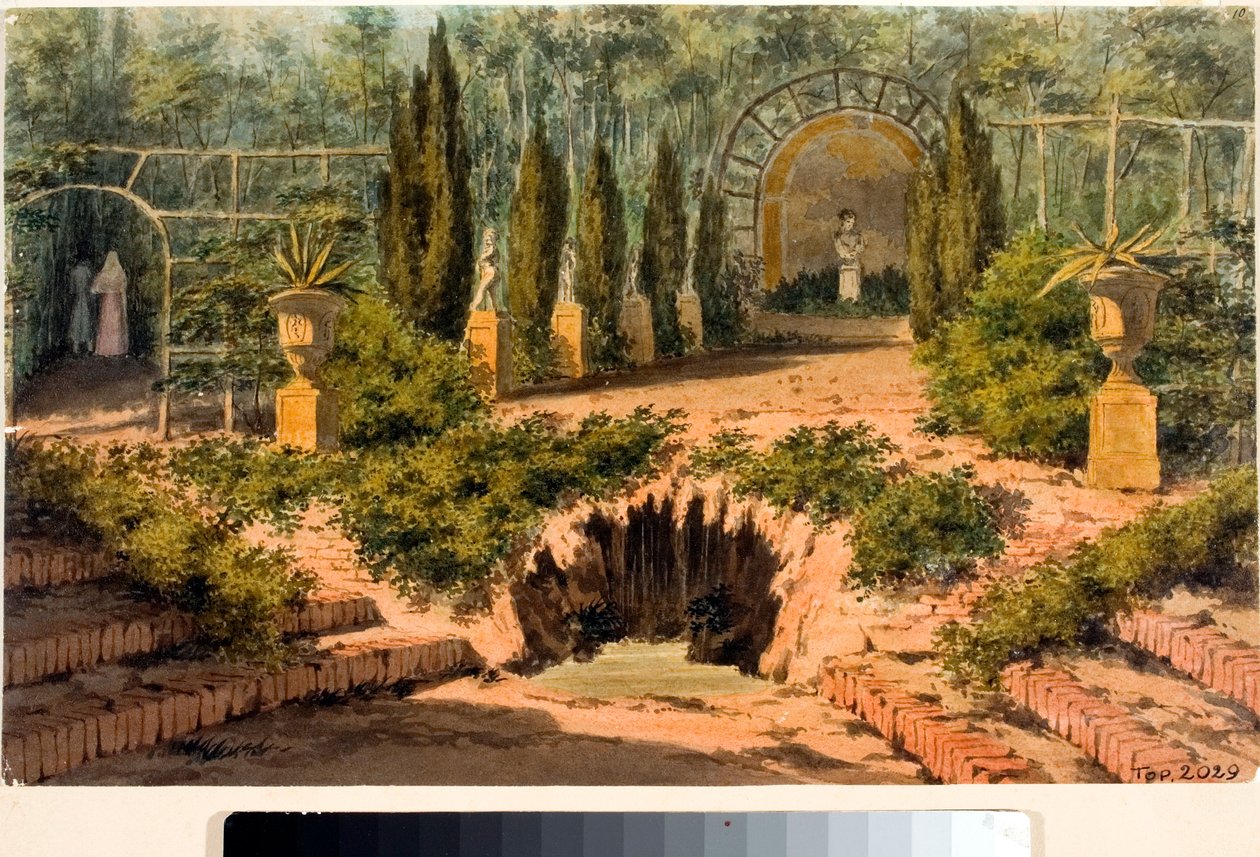 Vue du jardin de la villa Doria à Pegli près de Gênes - Luigi Garibbo