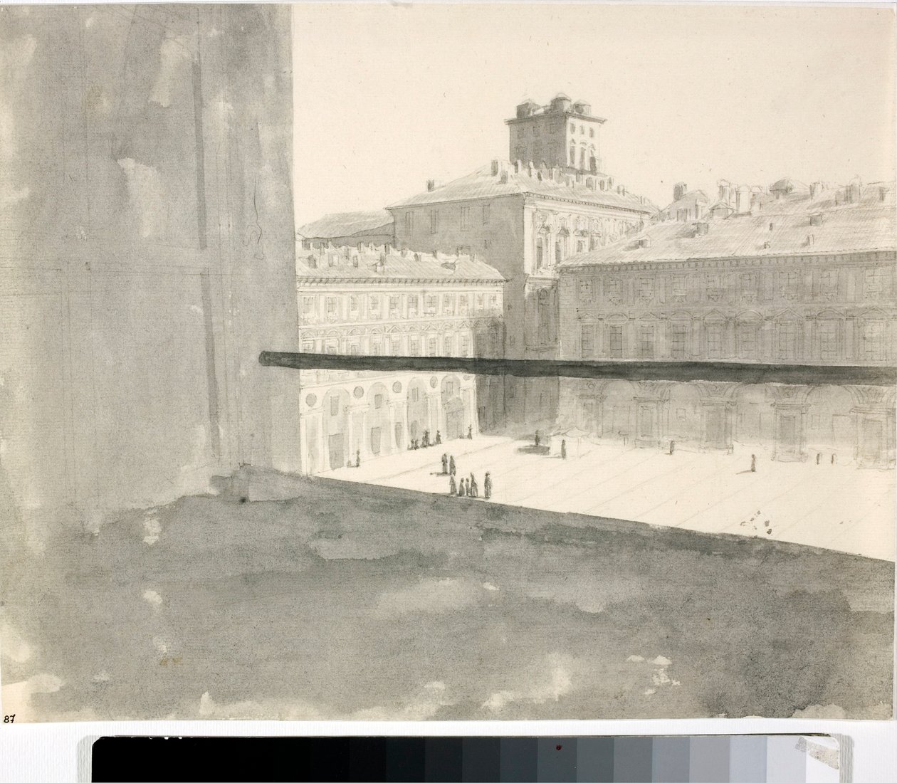 Vue sur une place depuis une fenêtre, Italie - Luigi Garibbo