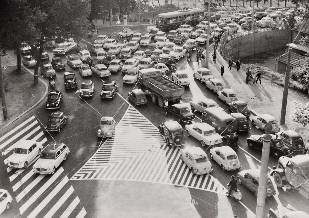 Scène de circulation dans une rue de Rome - Luigi Leoni