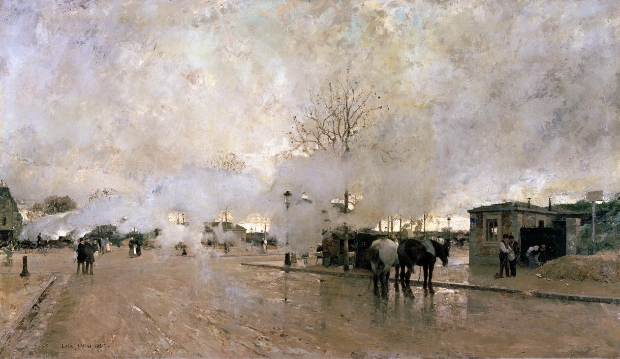 Fumée sur la ligne de circuit de Paris, 1885 - Luigi Loir