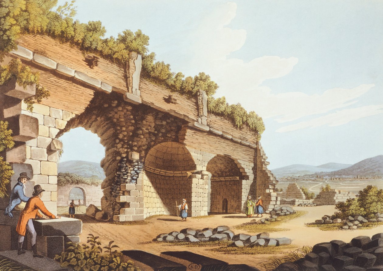 Voyageurs européens devant le Temple de Diane à Éphèse - Luigi Mayer