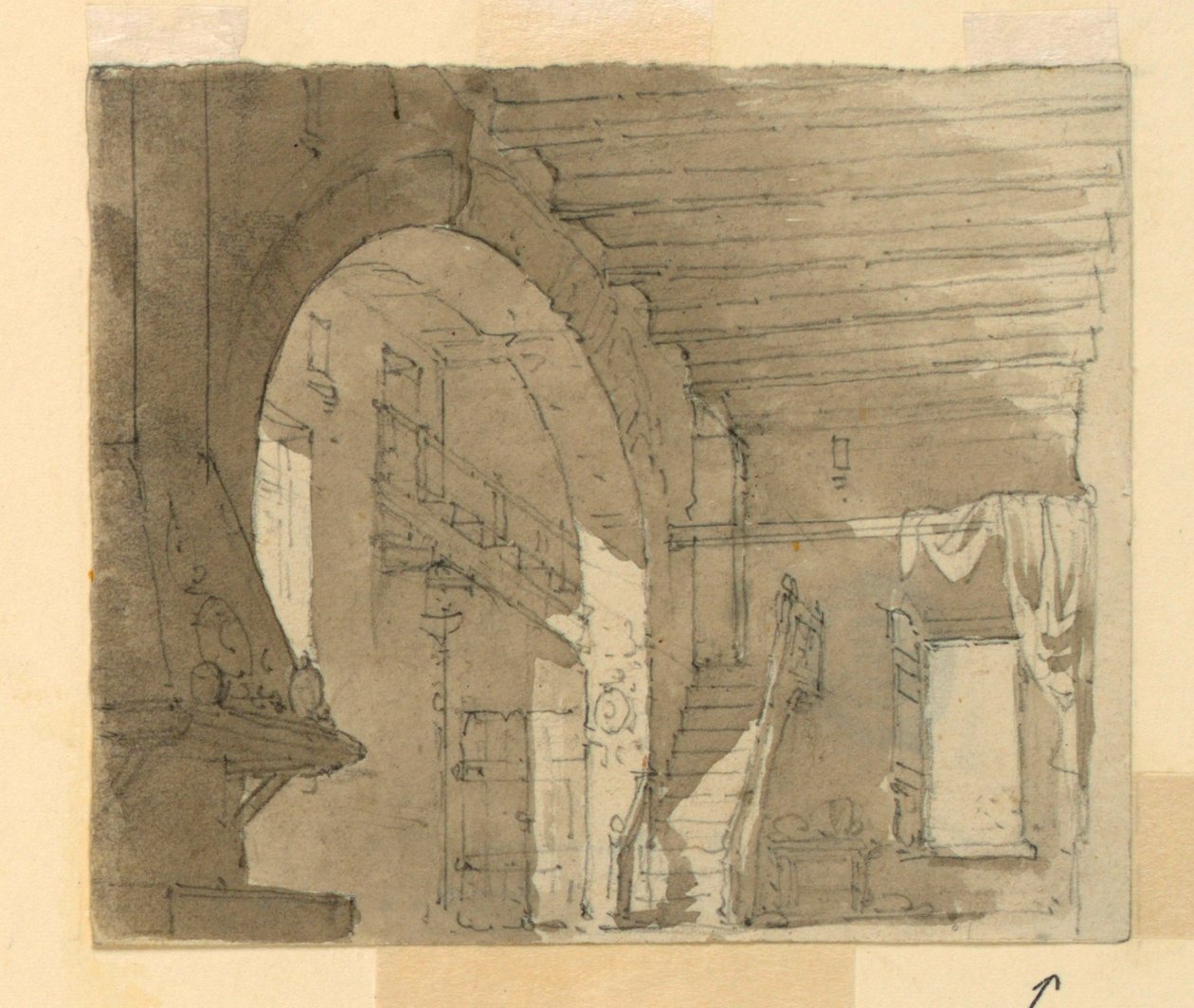 Décor de scène, intérieur de cuisine - Luigi Ricci
