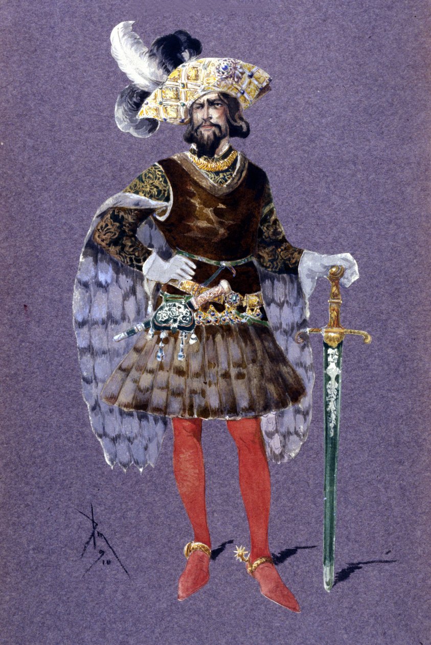 Barbe bleue. Dessin de Luigi Sapelli Caramba (1865-1936) de 1910 pour l