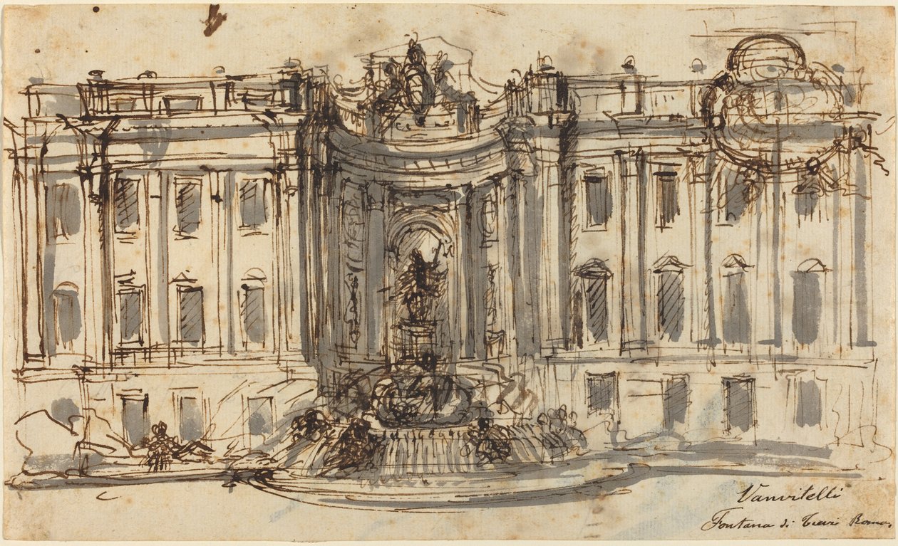Proposition pour la fontaine de Trevi - Luigi Vanvitelli