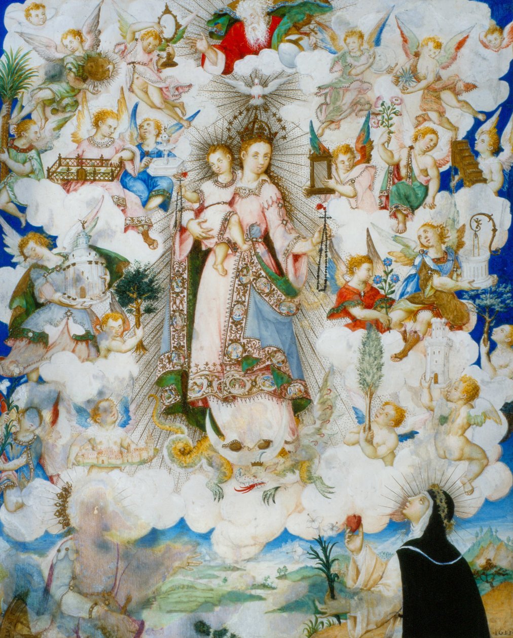 La Vierge du Rosaire avec Sainte Catherine d