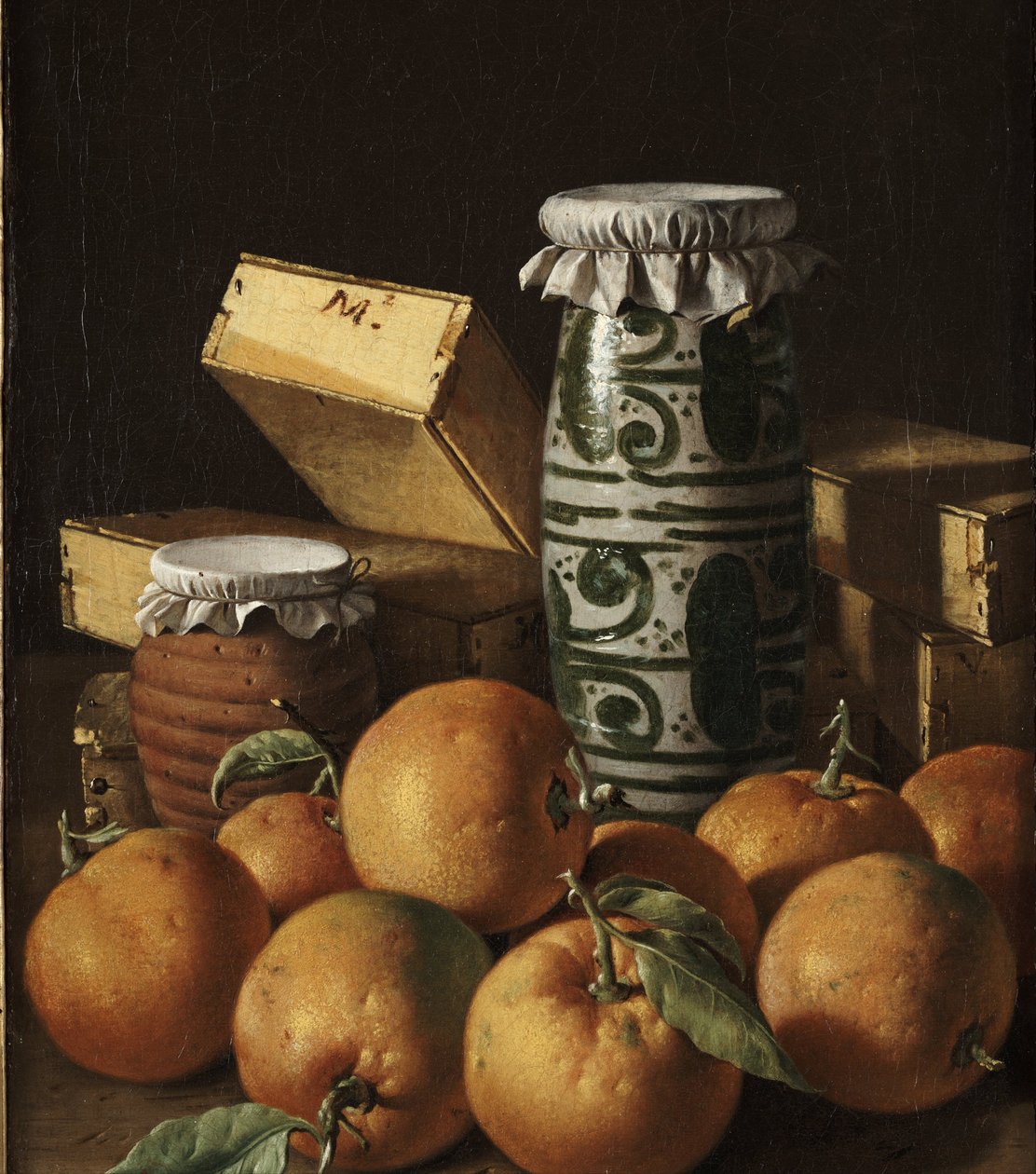 Nature morte avec oranges, pots et boîtes de bonbons - Luis Egidio Melendez