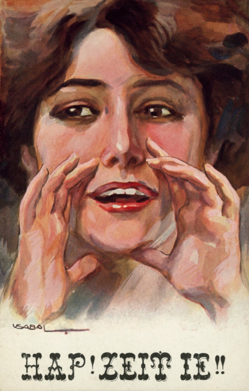 Femme appelant (lithographie couleur) - Luis Usabal