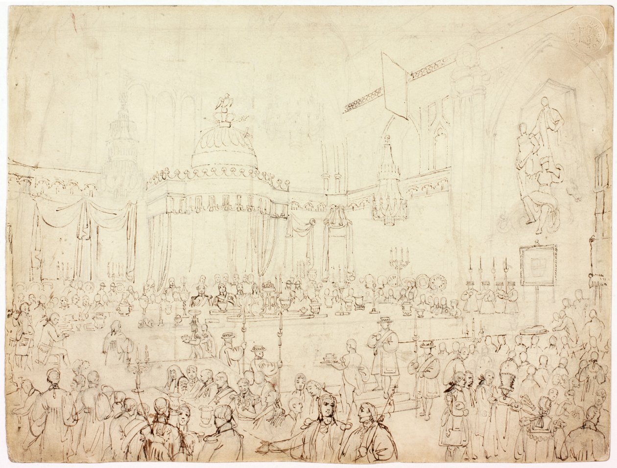 Étude pour le Banquet des Souverains Alliés à The Guildhall, Londres - Luke Clennell