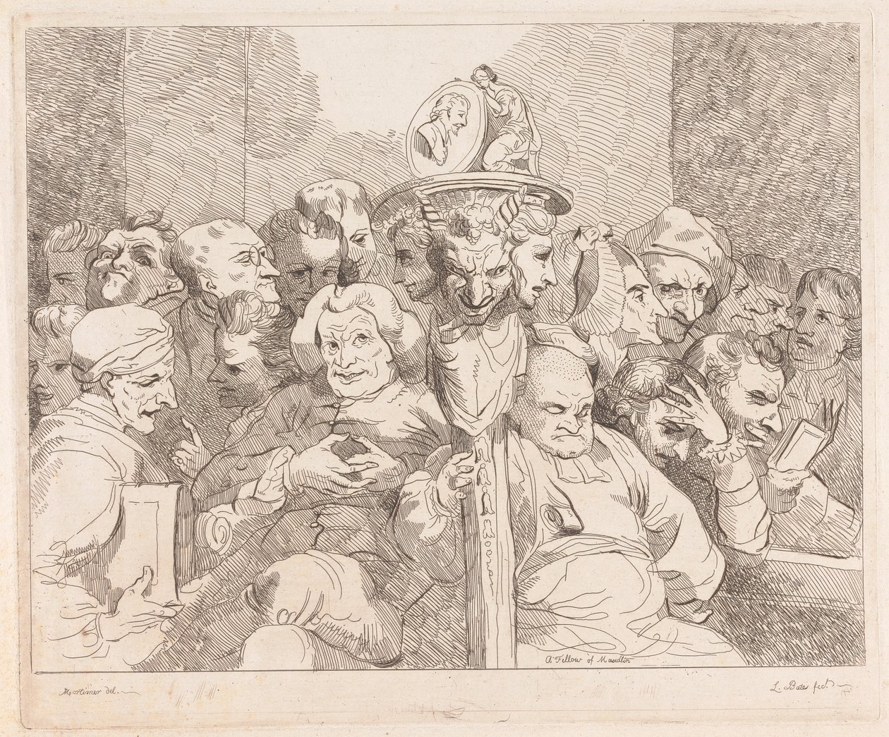 Personnages littéraires assemblés autour du médaillon de Shakespeare - Lydia Bates
