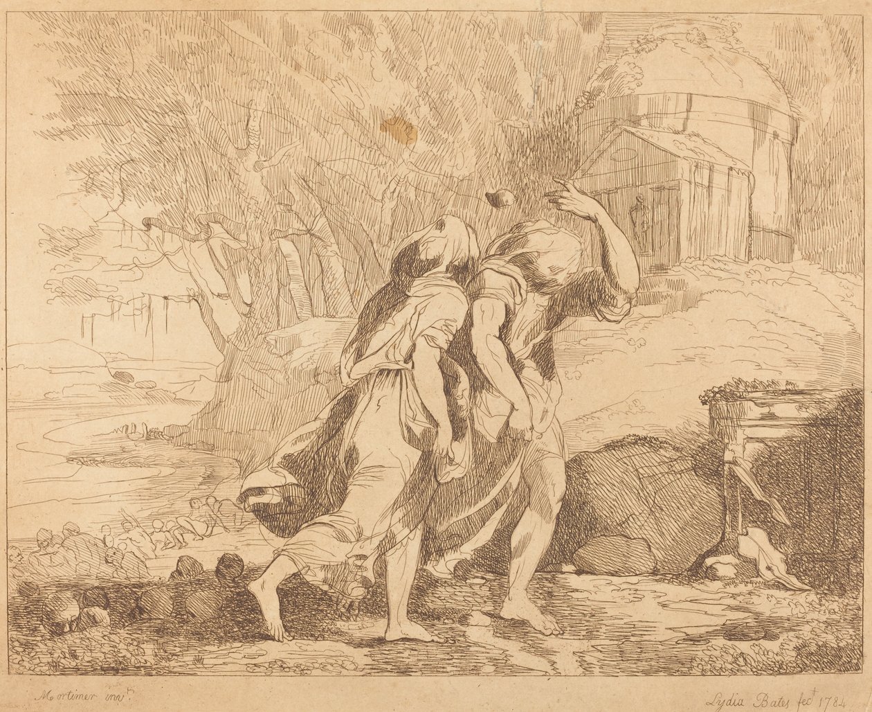 Deux Figures Fuyant - Lydia Bates after John Hamilton Mortimer