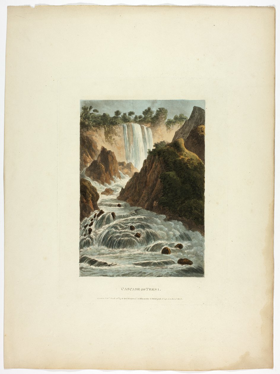 Cascade de Terni, planche quatorze des Ruines de Rome - M. Dubourg