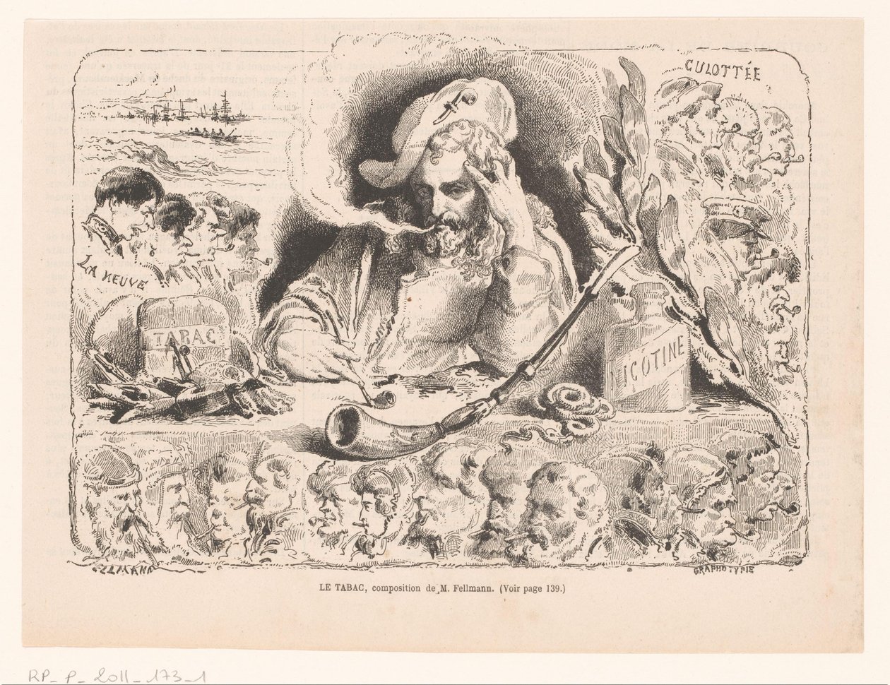 Saint Jacques le Majeur dans une allégorie sur le tabac - M. Fellmann
