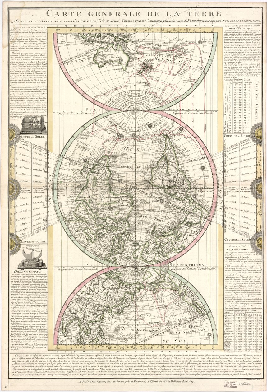 Carte générale de la terre - M. Flecheux