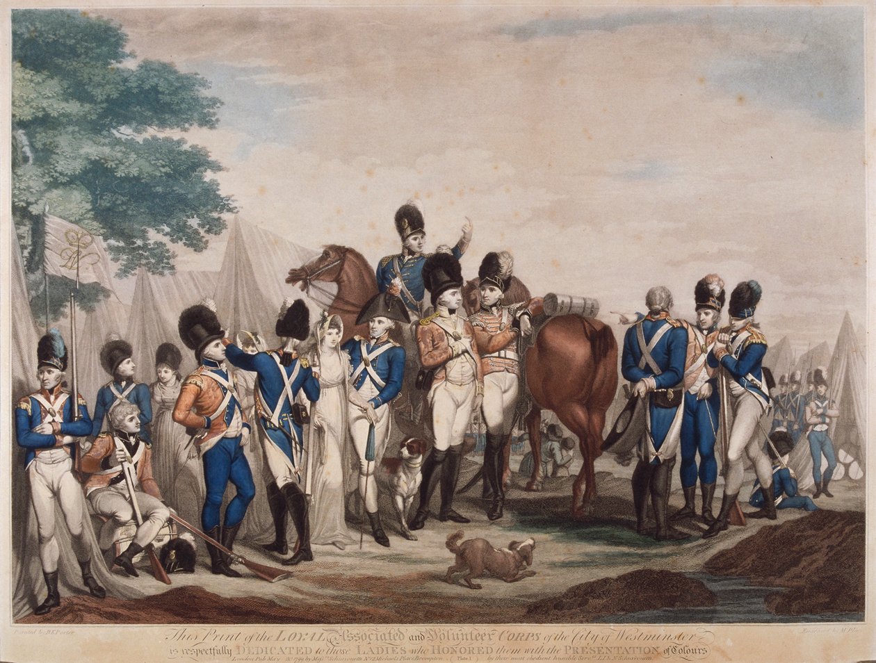 Soldats des Loyal Associated et Volunteer Corps de la ville de Westminster, 1799 - M Place
