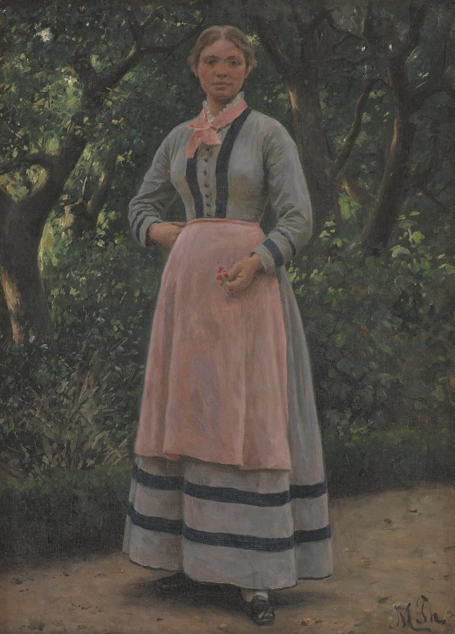 Jeune fille dans un jardin - M. Therkildsen