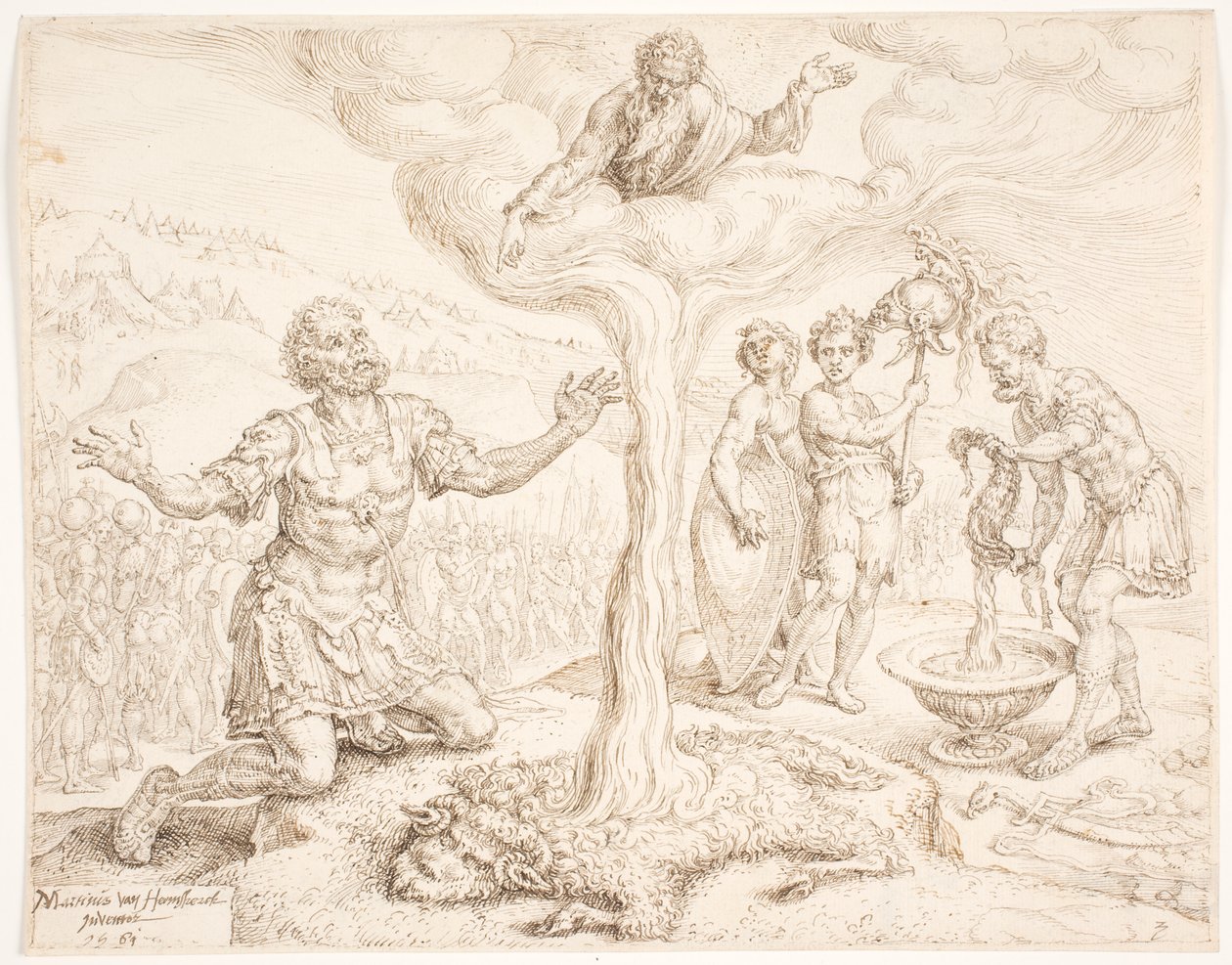 Gédéon à genoux en prière (L