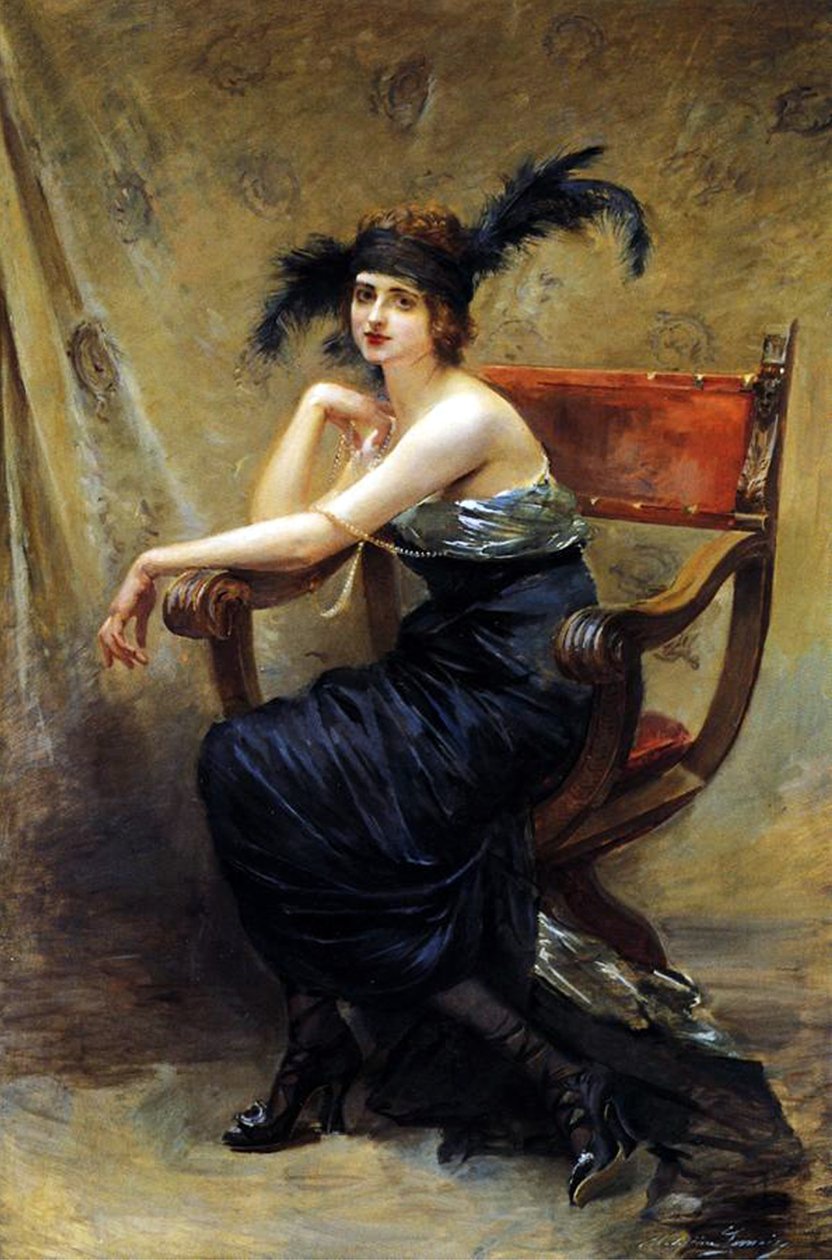 Femme assise dans un fauteuil Dagobert - Madeleine Lemaire