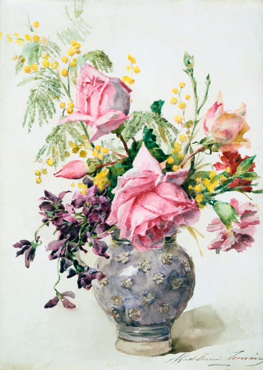 Vase de roses - Madeleine Jeanne Lemaire