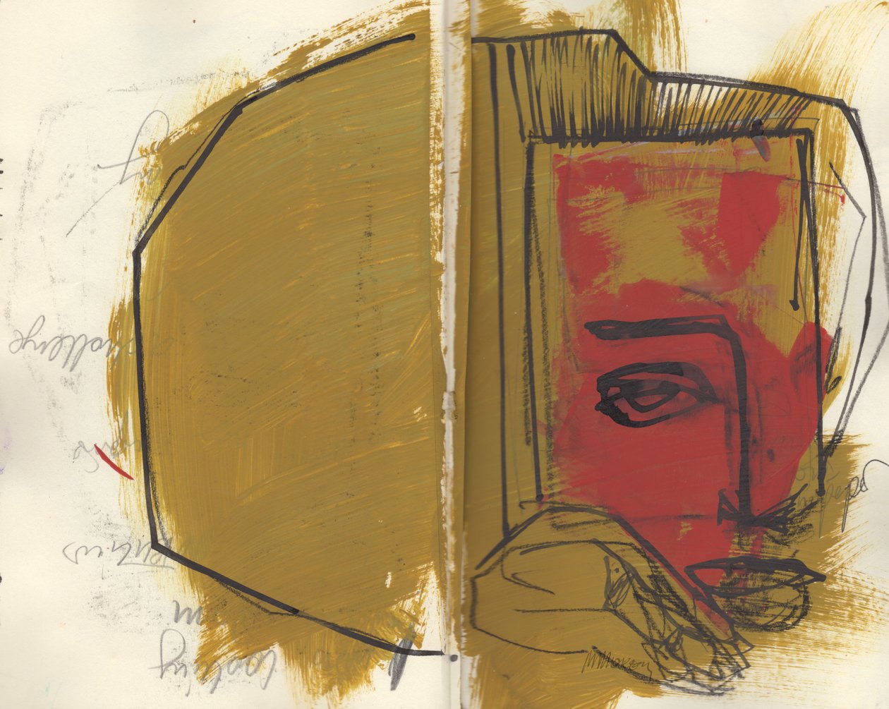 Sketchbook 38, 2025 (peinture à la détrempe, encre, crayon sur papier) - Madgalena Morey