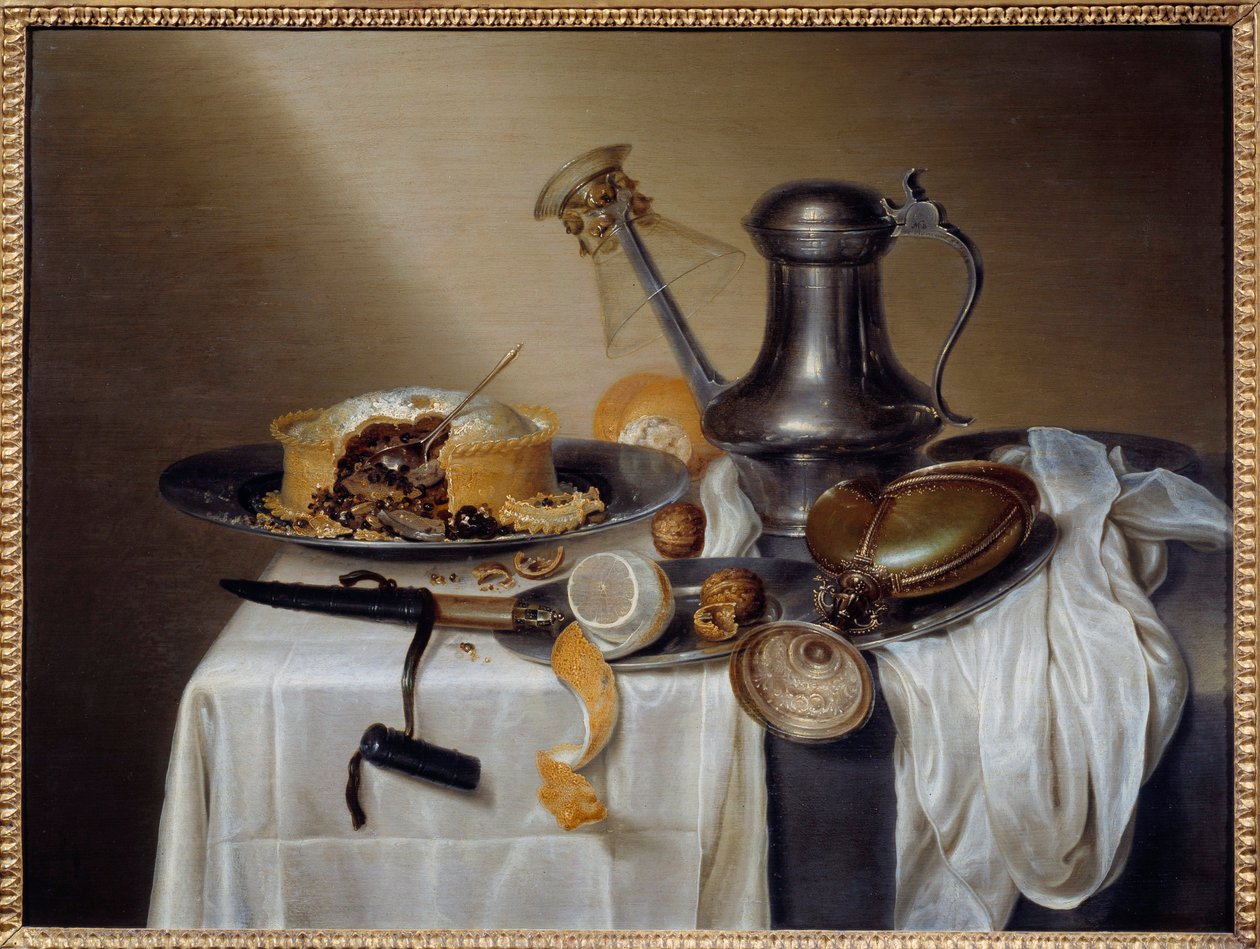 Nature morte avec pâté, citron et carafe en étain - Maerten Boelema de Stomme