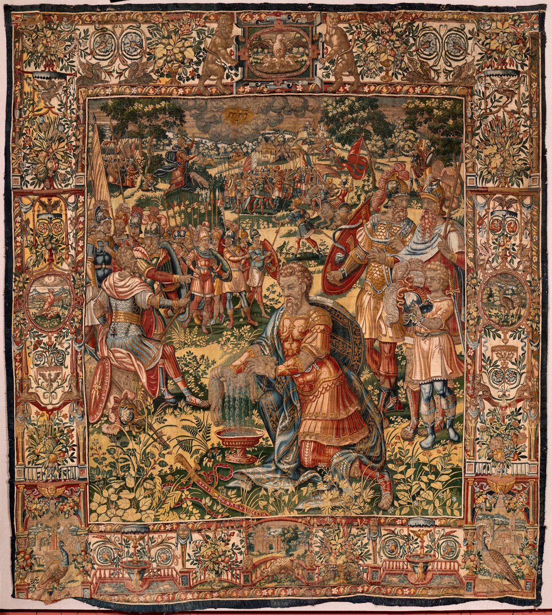 Musée diocésain. Tapisserie flamande. Bruxelles. Atelier François Geubels. Série Histoire de Gédéon. Le miracle de la toison de laine. Legs de l