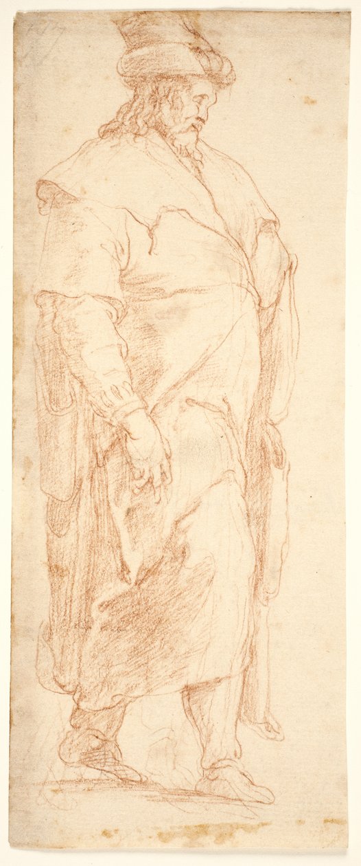 Homme en manteau marchant vers la droite - Maganza