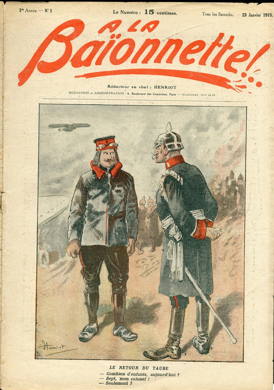Couverture de « La Baionnette », Satirique en Couleurs - Henri Maigrot