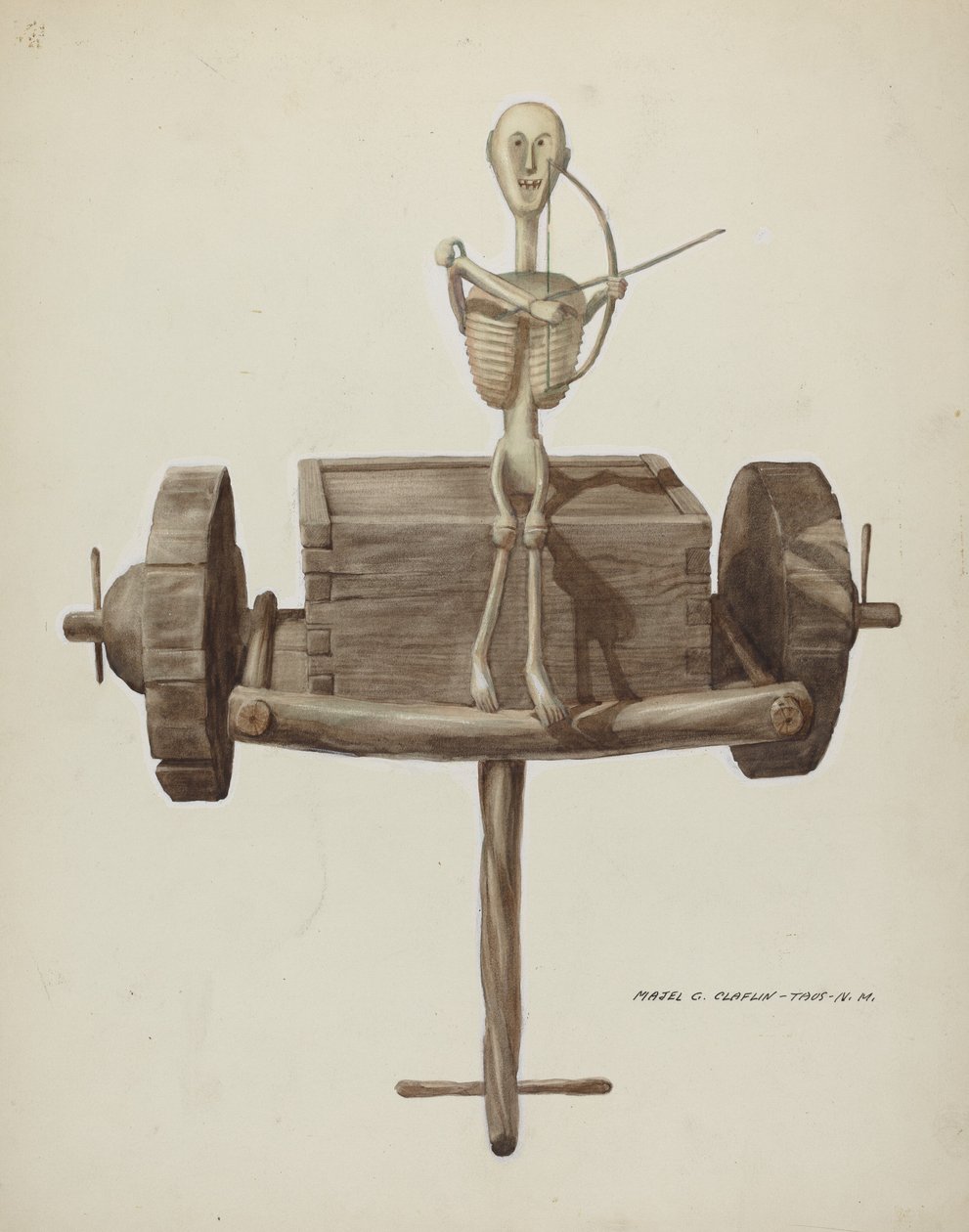 Char de la mort pénitent et figure de la mort, vers 1937 - Majel G. Claflin