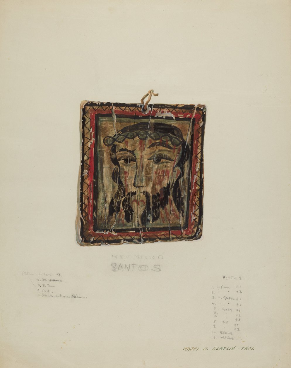 Petite tête de Christo - Retablo, vers 1940 - Majel G. Claflin