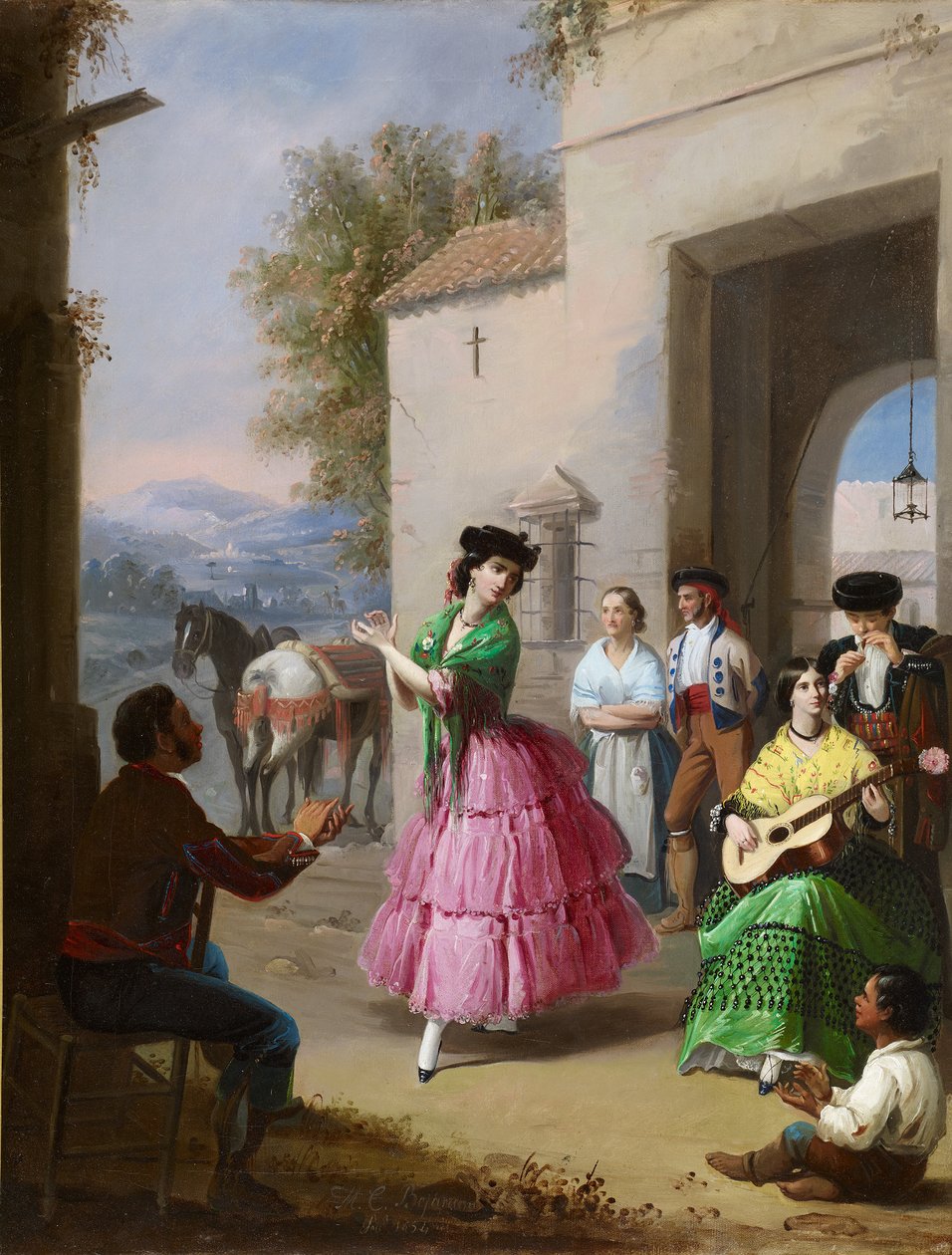 Applaudissements aux portes de la ferme - Manuel Cabral y Aguado Bejarano