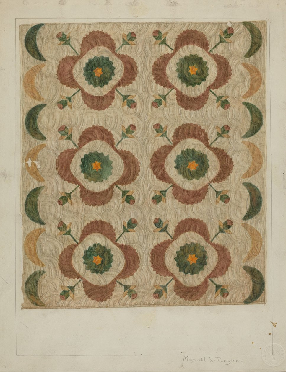 Couvre-lit appliqué et matelassé - Manuel G. Runyan