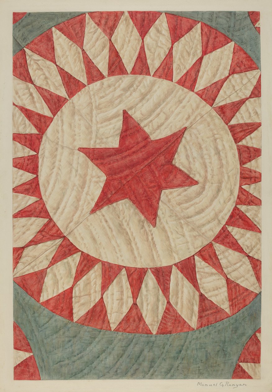 Étoile et anneau quilt - Manuel G. Runyan