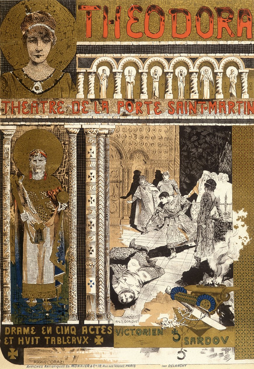 Théodora, au théâtre de la Porte Saint Martin à Paris. Illustration de Manuel Orazi - Manuel Orazi