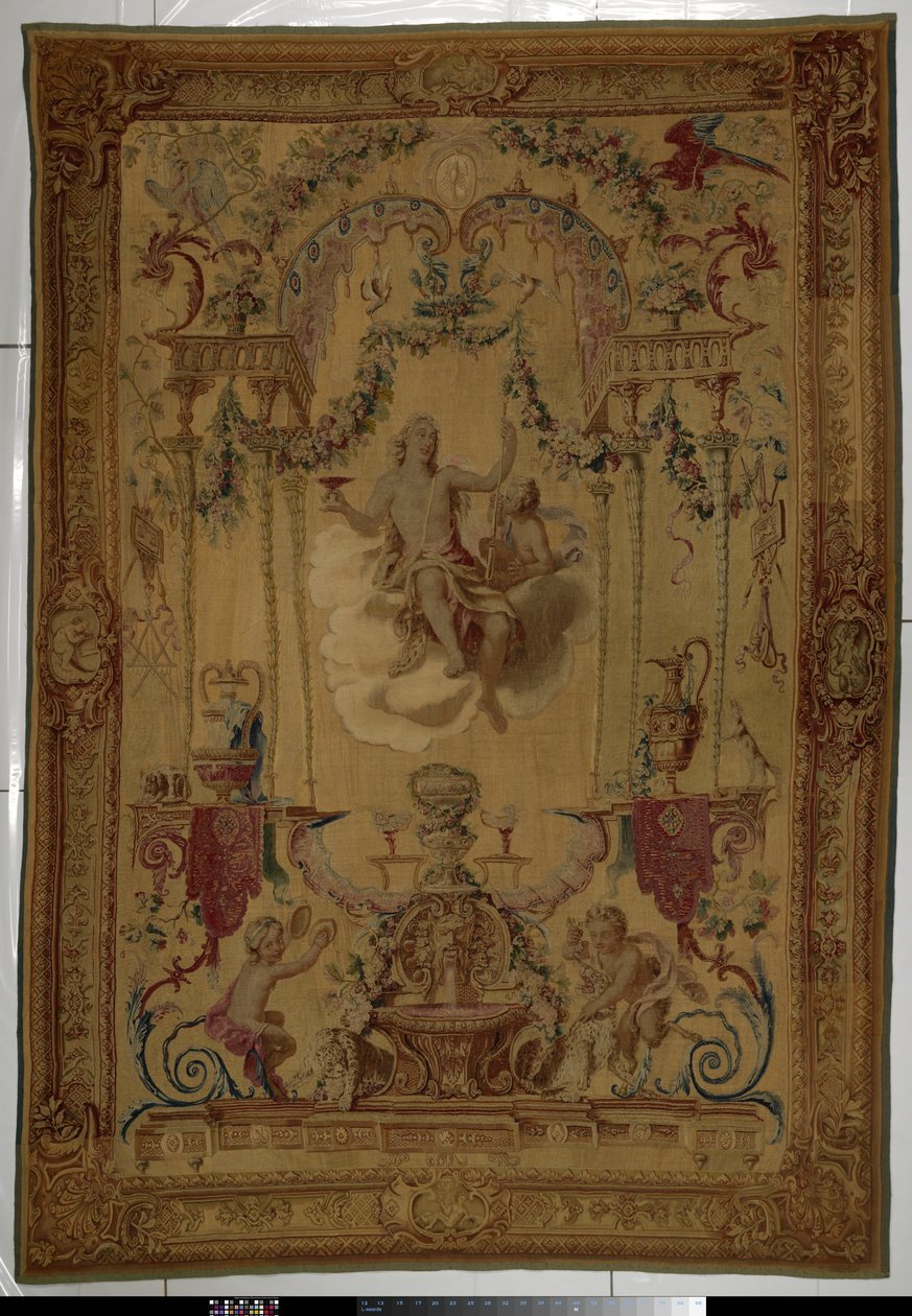 Tapisserie avec Bacchus comme personnification de l