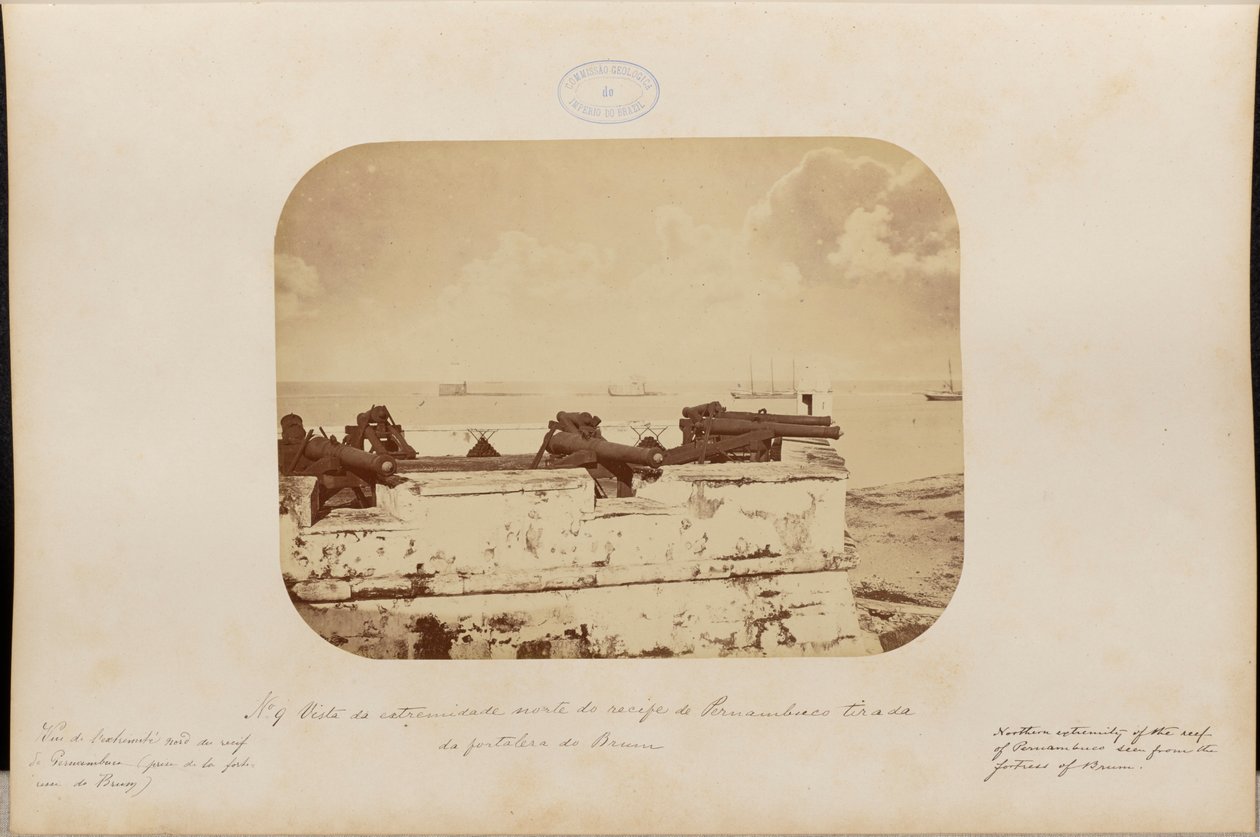 Vue de la pointe nord du récif de Pernambouc depuis la forteresse de Brum - Marc Ferrez