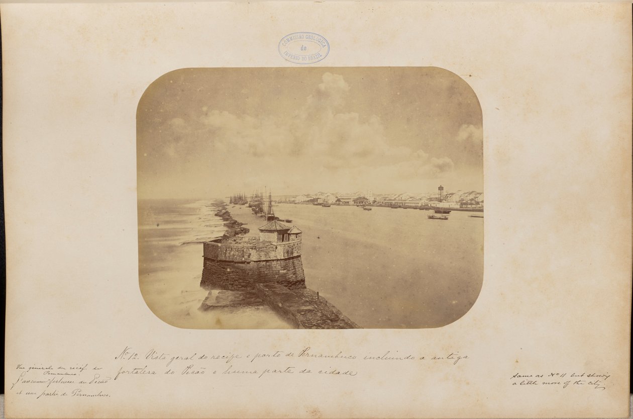 Vue générale du récif et du port de Pernambouc, y compris l