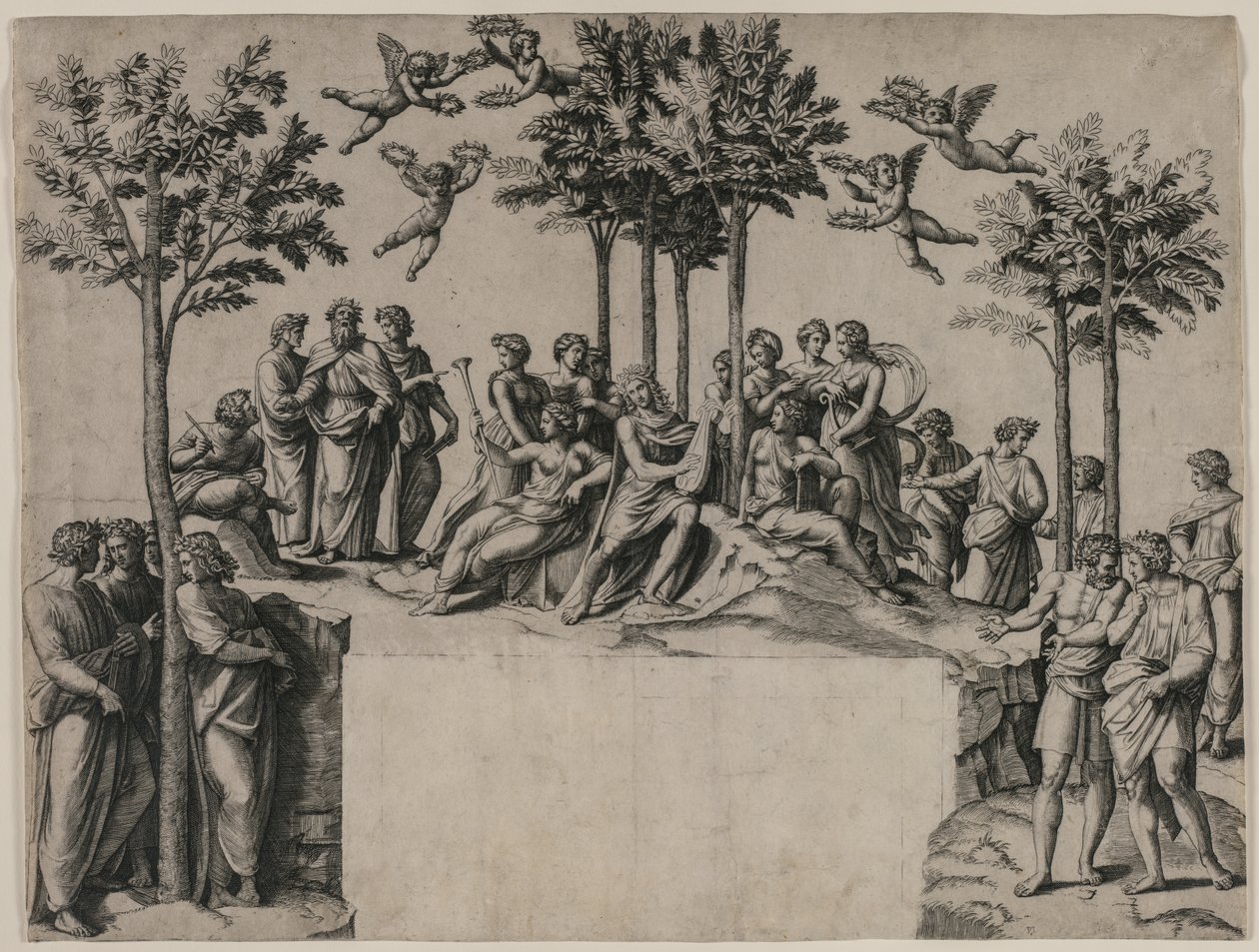Apollon sur le Parnasse, vers 1517-1520 - Marcantonio Raimondi