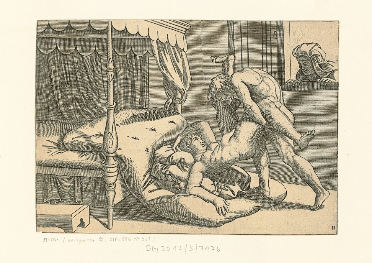 I Modi. Position 9, 1530-1540 - Marcantonio, Raimondi