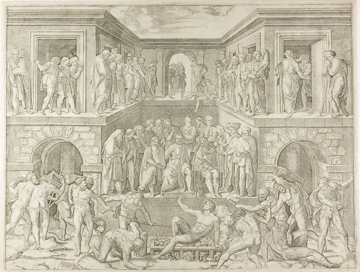 Le martyre de Saint Laurent - Marcantonio Raimondi