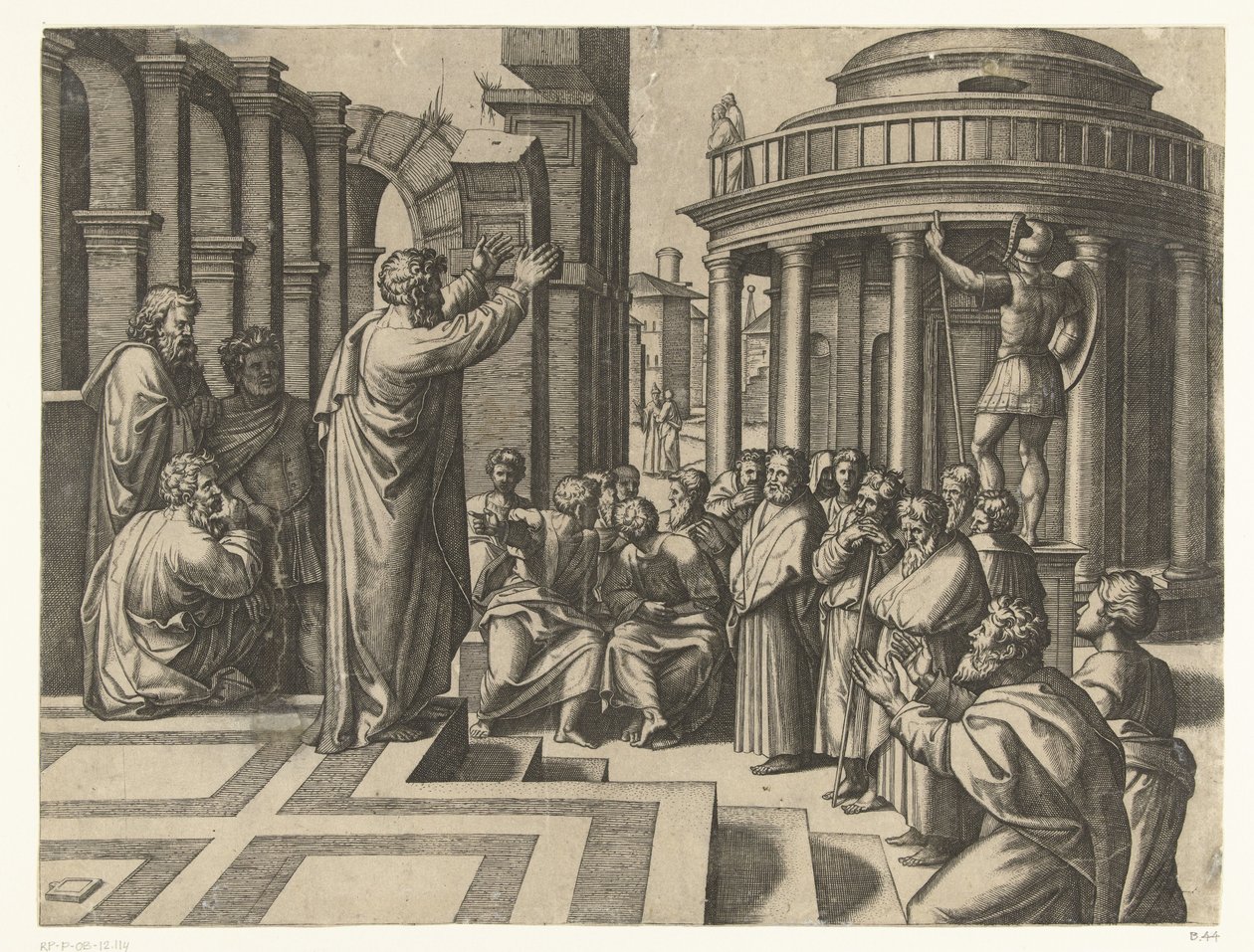 Paul prêche à Athènes - Marcantonio Raimondi