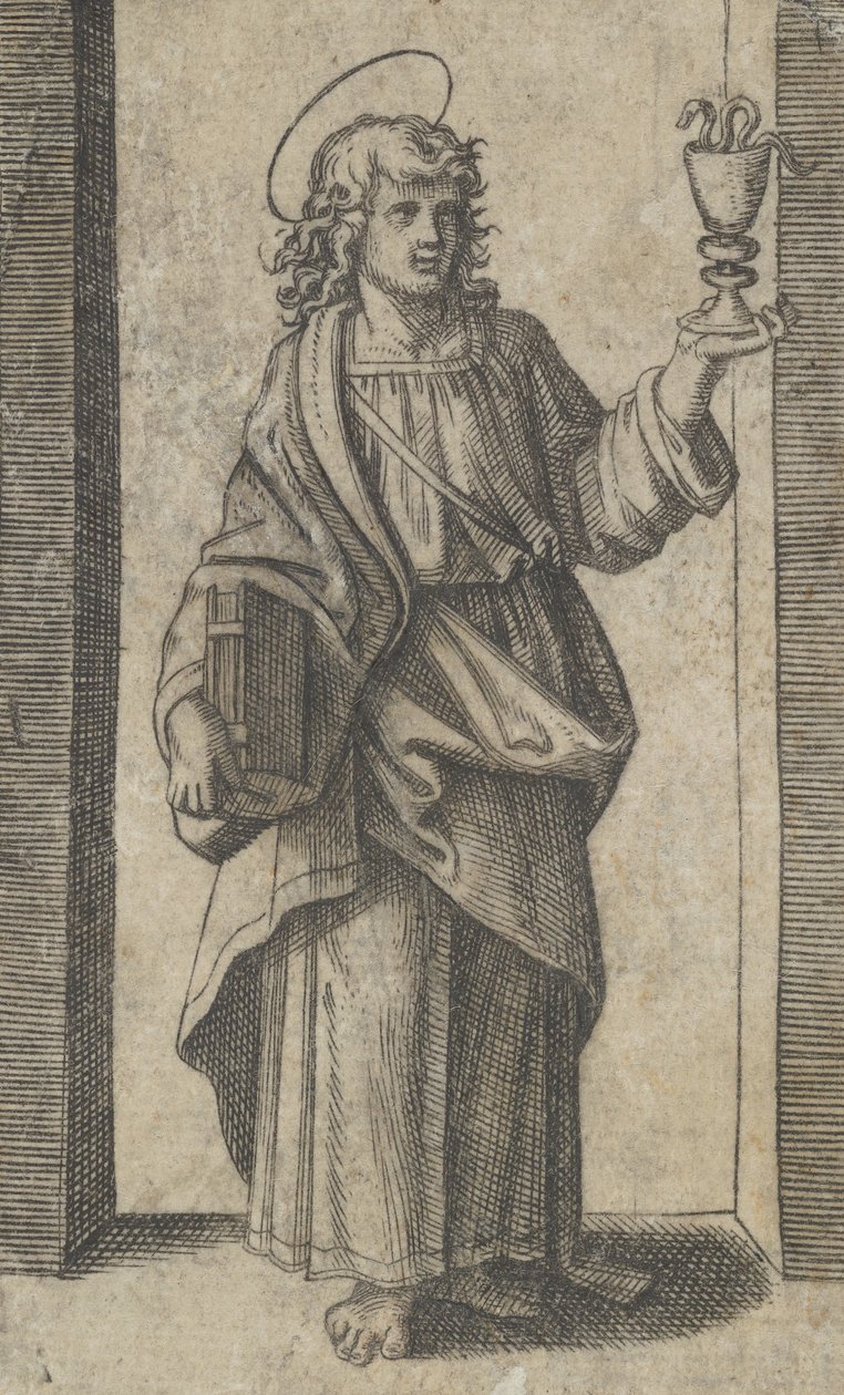 Saint Jean, livre dans la main droite, calice dans la main gauche, de la série 
