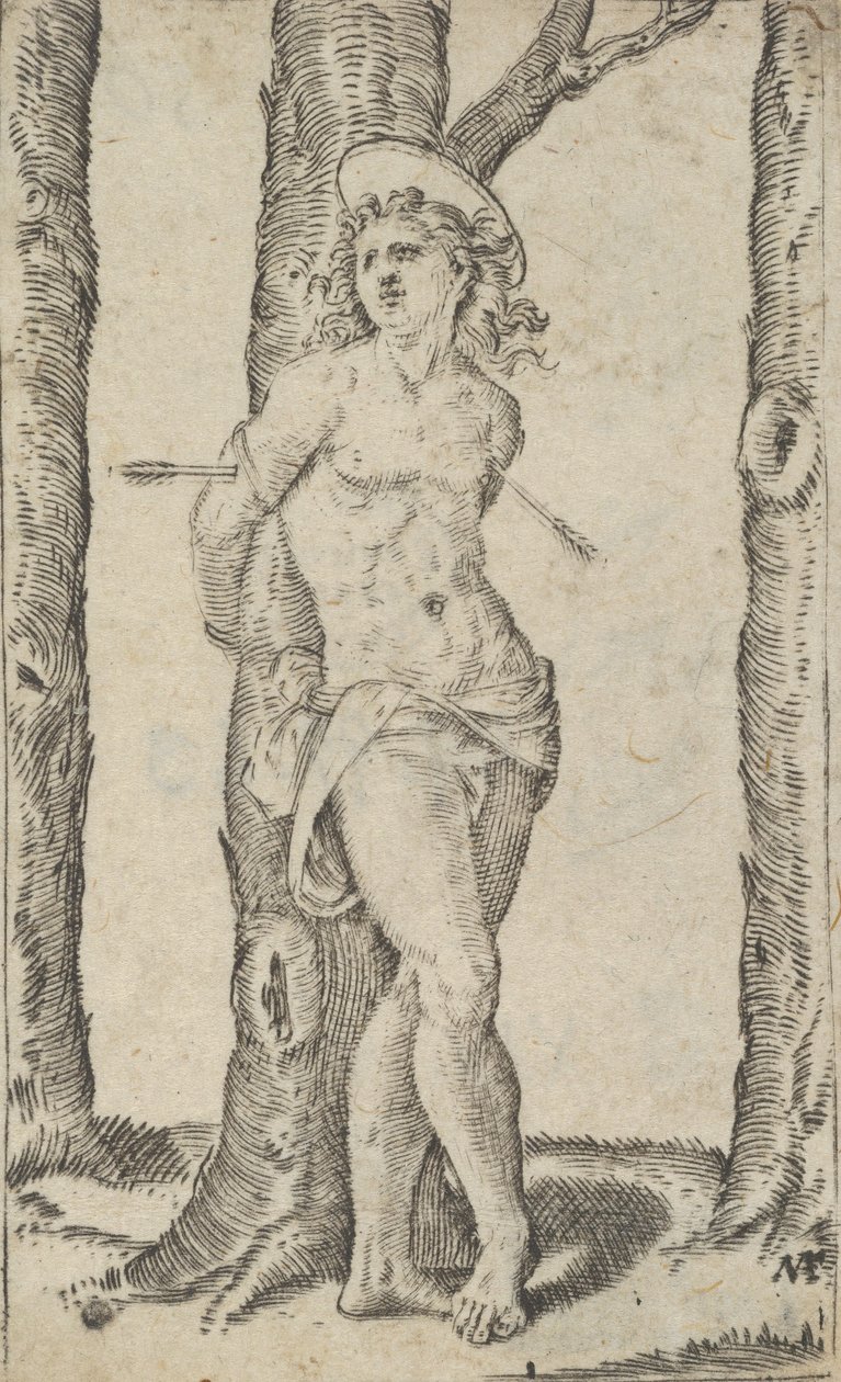 Saint Sébastien attaché à un arbre percé de flèches, de la série 