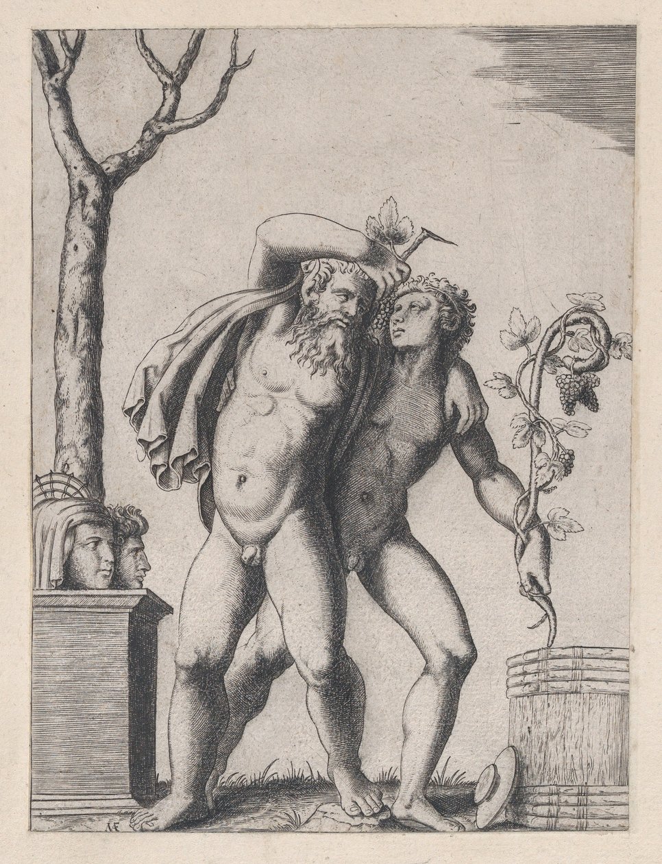 Speculum Romanae Magnificentiae : Jeune et vieux Bacchant - Marcantonio Raimondi