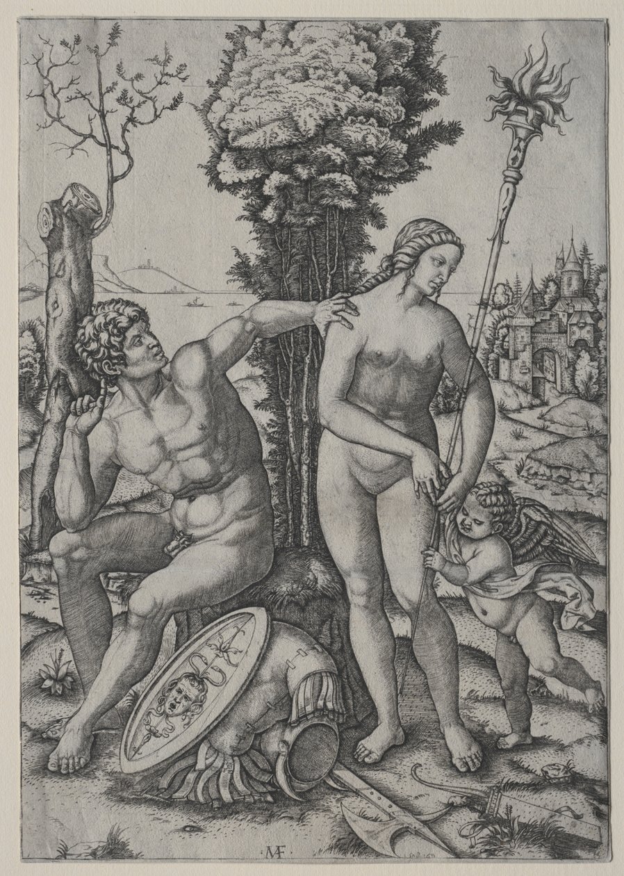 Vénus, Mars et Cupidon - Marcantonio Raimondi