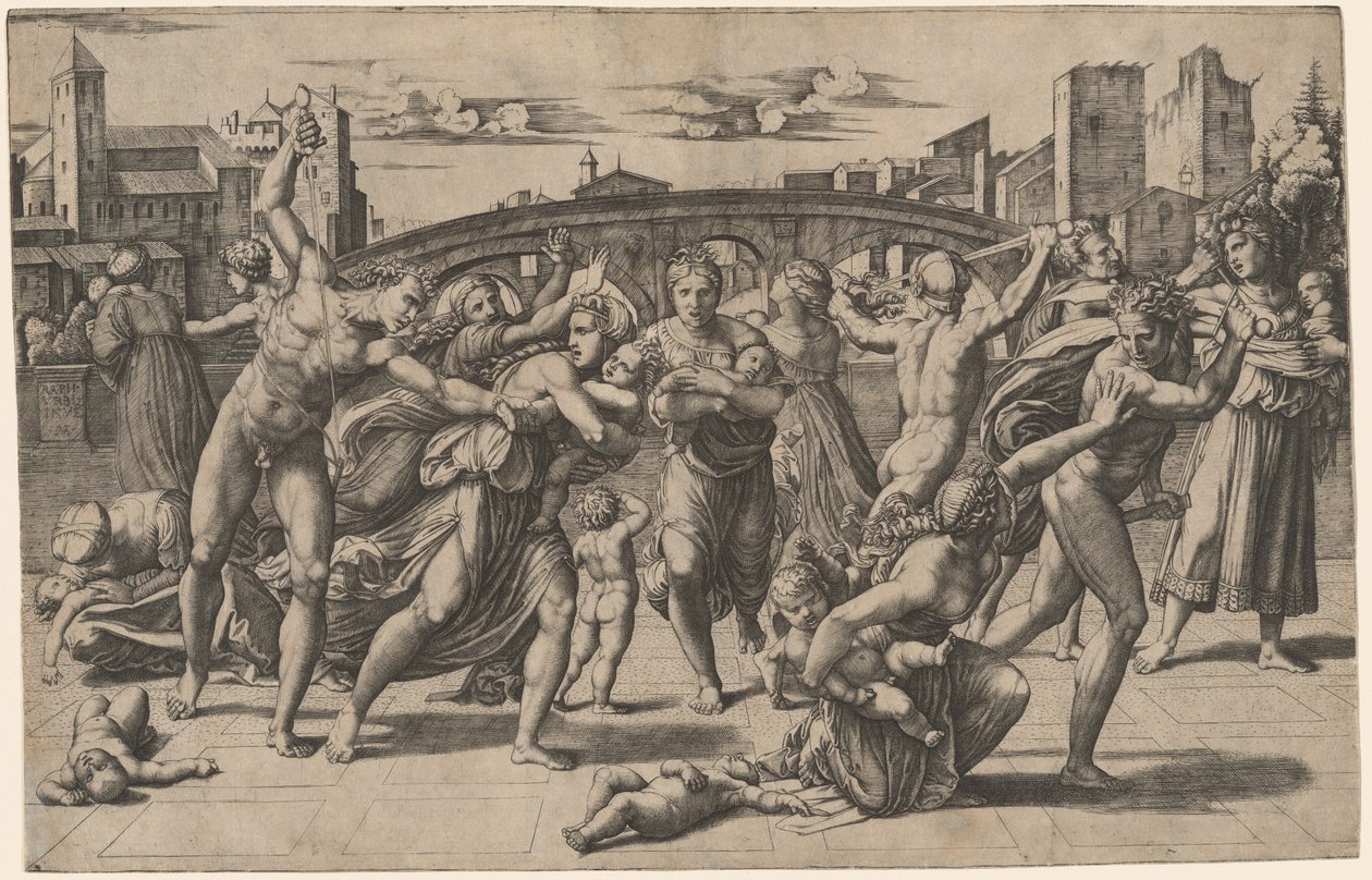 Le massacre des innocents - Marcantonio Raimondi after Raphael